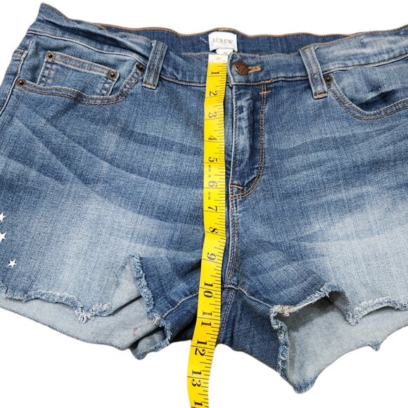 J. Crew Factory Star Embroidered 3” Light Blue Denim Shorts Size 30 - Picture 5 of 9